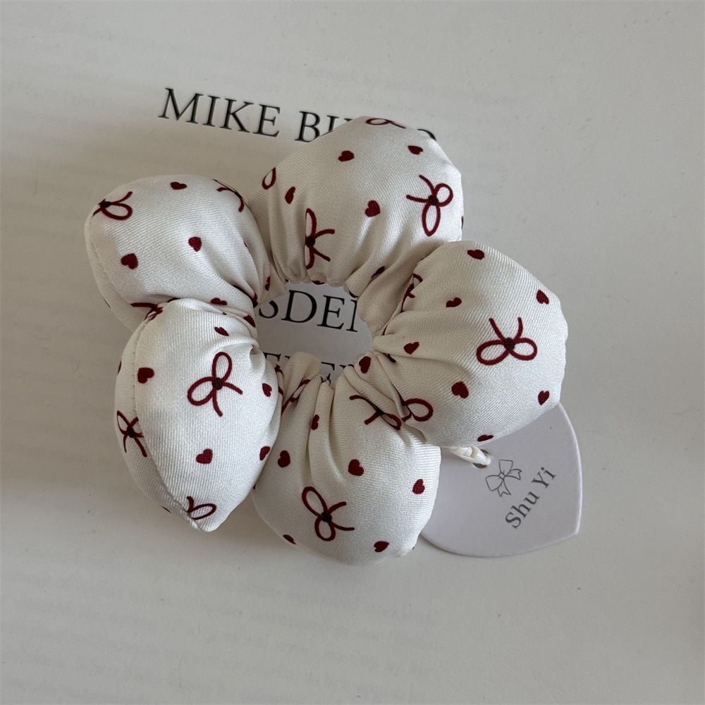 Fascia per capelli con fiocco in cotone rosso, con grazioso fiorellino, a quadri, con anello intestinale, nuovi accessori per capelli_voghion.com