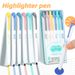S343 6-Color Press-Type Highlighters For Students - Gentle On Eyes, Smooth Ink Flow, Non-Toxic, Ideal For Study Notes & Book Marking_voghion.com