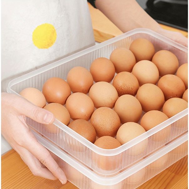 Plastica per uova alla diavola con 2 contenitori impilabili per conservare le uova, contenitori per uova trasparenti per frigorifero, 48 contenitori, coperchio per conservare le uova._voghion.com