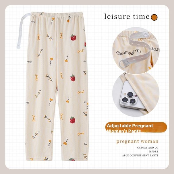 2024 New Increase Fat   Cotton Postpartum Clothing Sleeping Women's Sweet Spring and Autumn Single Pregnant Home_voghion.com