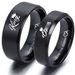King Queen Love You Forever Heart-to-Heart Couple Titanium Steel Ring_voghion.com