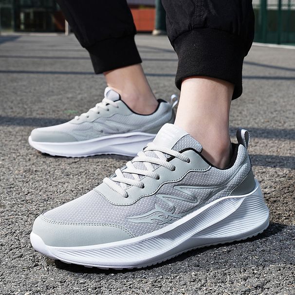 Pánské volné vzdušné síťované sportovní boty s létáním a tkaným povrchem, lehké cestovní běžecké boty_voghion.com