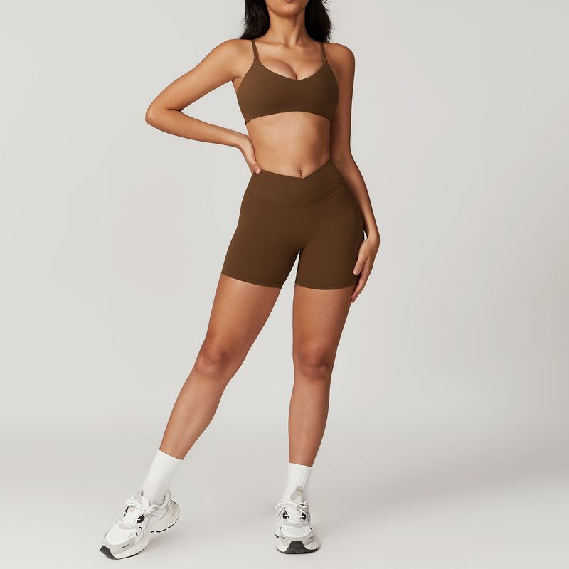 Women Spotswea Yoga Set 2PCS Spot Suit Wokout Clothes Shot Sleeve Gym Cop Top High Waist Leggings Fiess Spots_voghion.com