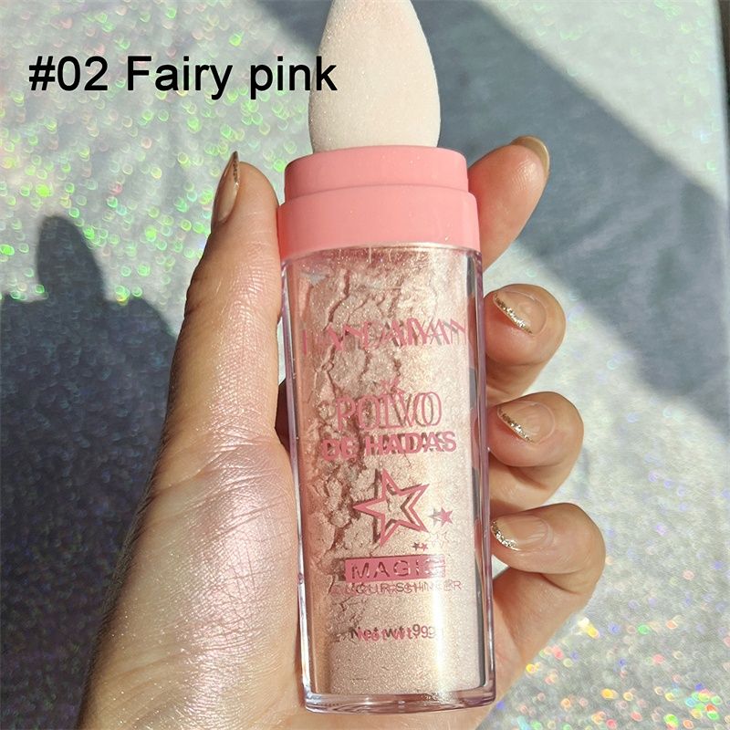 1pc Creative Diamond Highlighter Powder Gold Glitter Easy To Use Face Contour Shimmer Illuminator Makeu_voghion.com