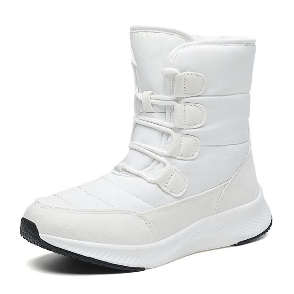 Women's Winter Snow Boots Waterproof Slip-Resistant Warm Lined Mid-Calf Boots With Lace-Up Design For Men And Women_voghion.com