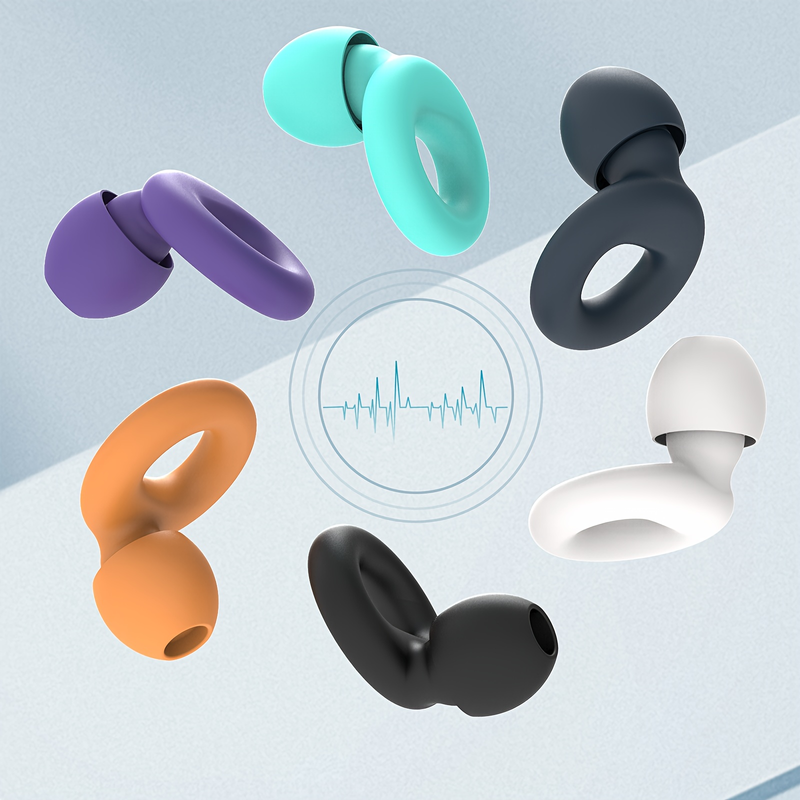 1pair Soft Ear Plugs For Noise Reduction, Reusable Silicone Earplugs For Sleeping, 4pairs Silicone Ear Tips In XS/S/M/L_voghion.com