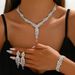 Set di collana, orecchini e bracciale in quattro pezzi per donna, collana da banchetto_voghion.com