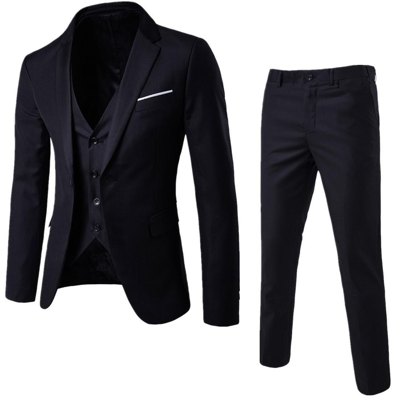 Anzugset, Freizeitset für Herren, Trauzeuge für die Hochzeit des Bräutigams, Trendmantel in koreanischer Version, schmal geschnittener kleiner Anzug, formell_voghion.com