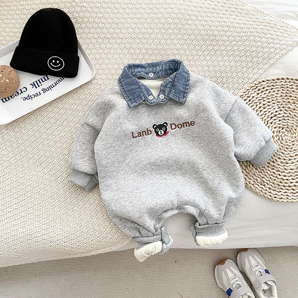 Babykleding Babykleding Winter jongens en meisjes baby cartoon cowboykraag dik kruippakje pasgeboren onesie herfst- en winterkleding_voghion.com