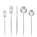 Set di cinque componenti da 20/30 pezzi, coltello, forchetta e cucchiaio in acciaio inossidabile portoghese 430 spesso._voghion.com