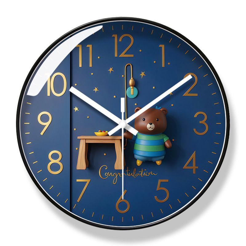 Yipula 7168 Wanduhr für Wohnzimmer und Schlafzimmer, kreative Cartoon-Modern-einfache stille Quarzuhr mit Scanning Seco_voghion.com