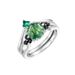 Geometric Natural Water Grass Agate Stacking Ring S925 Silver Inlaid Green Moss Stone Couple Ring_voghion.com