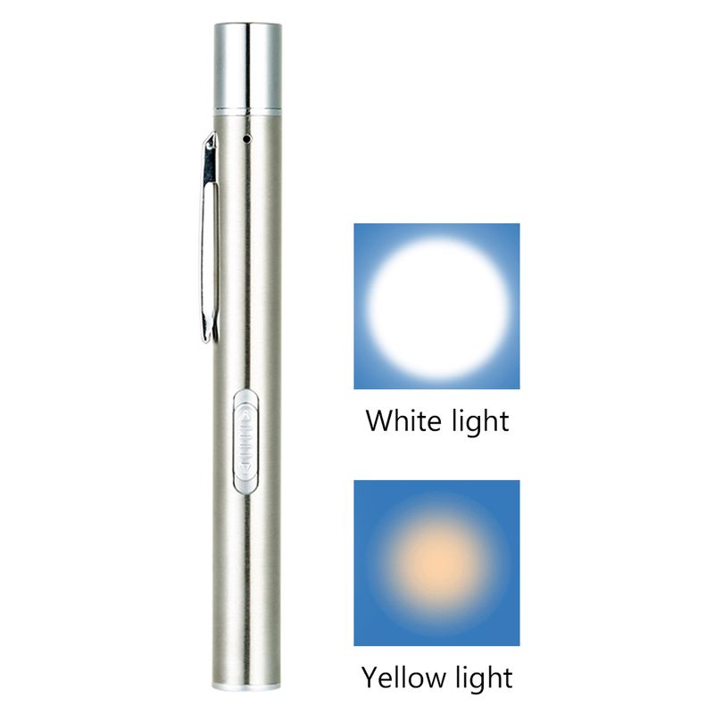USB Rechargeable Medical Handy Pen Light Mini Nursing Flashlight LED Torch Lamp With Stainless Steel Clip Pocket Led Flashlight_voghion.com