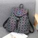 Women's 2024 New Fashion Versatile Large Capacity Geometric Quilted Laser Color Changing Travel Backpack School Bag_voghion.com