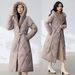 Women’s Oversized Long Hooded Puffer Coat – Knee-Length Winter Jacket In Black/Khaki/Brown/Apricot/Army Brown (L-XXXXL)_voghion.com