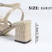 Damen-Sandalen mit eckiger Zehenpartie, Steinmuster, dreidimensionalem Blumenmotiv und Blockabsatz in Unifarben_voghion.com