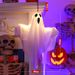 Upiorna lampa wisząca LED w kształcie ducha na Halloween – biało-pomarańczowa dekoracja wisząca w kształcie DIY, idealna na imprezę w pomieszczeniu, z certyfikatem CE_voghion.com