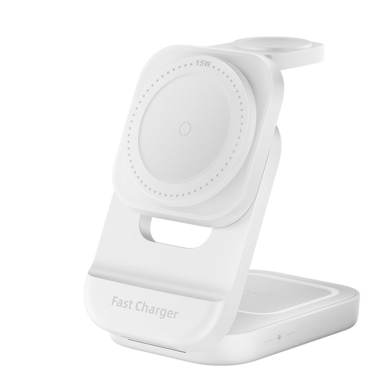 Cross Border New Product Folding Telescopic Magnetic Three In One Wireless Charger Suitable For Mobile Phone Holder Wireless Charging_voghion.com