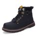 Men's Genuine Leather Boots - Winter Casual Roman Boots With Ethnic Pattern, Breathable & Comfortable (Black, Dark Brown, Yellow, Light Brown)_voghion.com