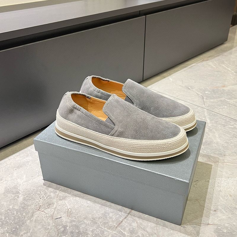 Summer Genuine Lazy Casual Slip-On Men's Suede Leather Fisherman Shoes High-End Loafers_voghion.com