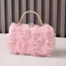 Borsa da sera e borsa a tracolla in stile cheongsam da donna, realizzata a mano con fiori rosa_voghion.com