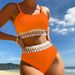 Qianmo Clothing 2024 High Waist Split Swimsuit Women's Multi Color New Sexy Bikini_voghion.com