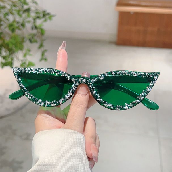 New Cat Eye Diamond-Studded Jelly Color Fashion Trendy Street Style Party Gathering High-End Sunglasses_voghion.com