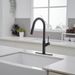 Single Handle Pull Down Sprayer Kitchen Faucet In Matte Black_voghion.com
