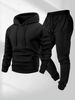 Herren-Set aus Fleece-gefüttertem Kapuzenpullover und Jogginghose – Weiche Sportbekleidung aus Polyester-Baumwoll-Mischgewebe für Fitnessstudio, Laufen und Freizeit_voghion.com