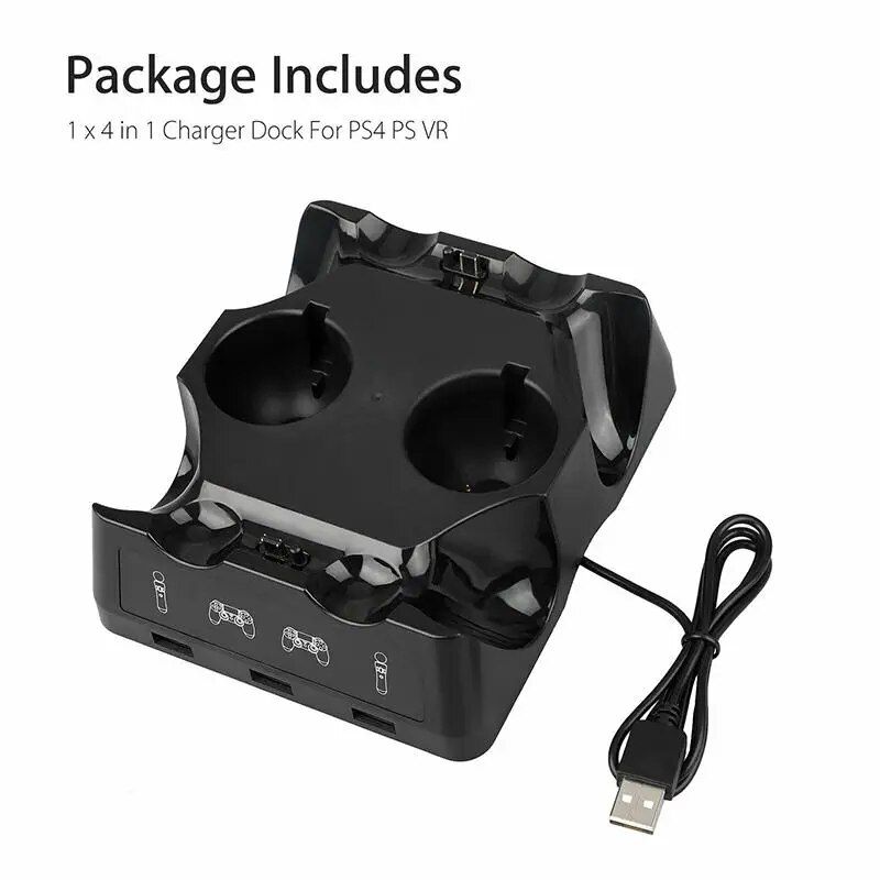 4 in 1 Controller Charger Dock Quick Charging Station Stand for PS4/MOVE/PS4 VR_voghion.com