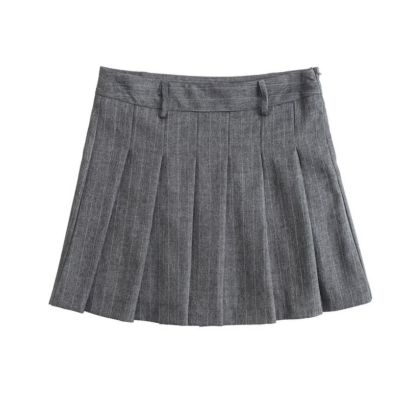 2024 Frühjahr Neues Produkt Damen Fein Gestreifter Anzug Mantel + Kurzer Rock Set w021 81193_voghion.com
