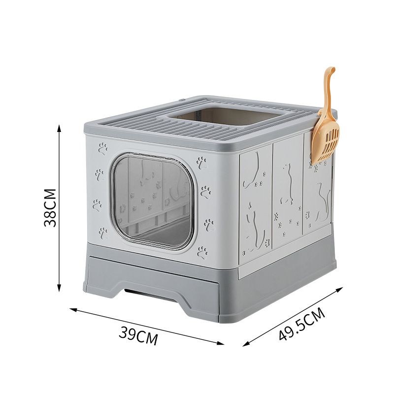 Fully Semi-Enclosed Toilet Top Entry Extra Large Cat Drawer Odor-Proof Litter Box_voghion.com
