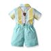 Abbigliamento per bambini: abiti da uomo, camicie corte estive color-block e bretelle per ragazzi, abiti da cerimonia formali per bambini_voghion.com