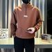 Handsome Stand Up Collar Sweatshirt For Men, Trendy Half Zip Top, Men's Inner Layer Bottom Shirt_voghion.com
