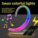 Multifunctional Desktop Wireless Charging Night Bluetooth Speaker Atmosphere Ornament Home Decor Colorful Light White_voghion.com