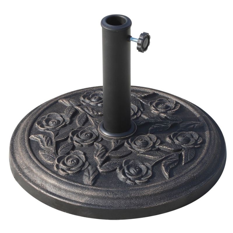 Holder Pattern For 18 1.5 Drative Lbs Round Market Pole Parasol Base Setup With Stand Resin Umbrella Floral Rose 1.89 20 Easy_voghion.com