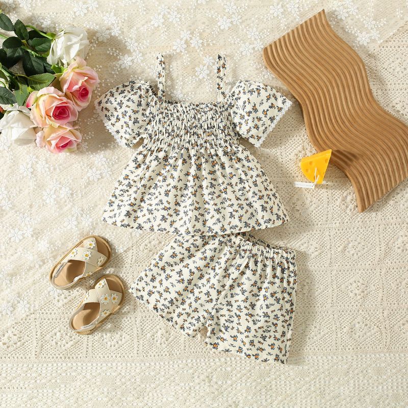 Roupas infantis Nova cor contrastante flor sem mangas colete de renda vestido infantil_voghion.com