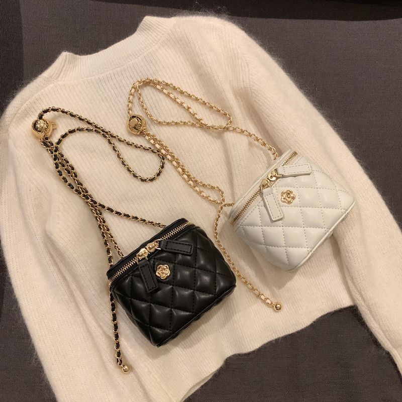 Marque légère classique camélia treillis chaîne femmes Mini épaule bandoulière fourre-tout petit sac carré_voghion.com