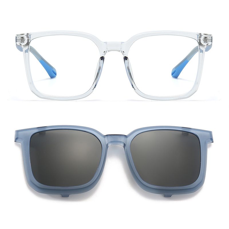 Clip per occhiali da sole per bambini, set di specchietti appesi, lenti polarizzate, occhiali anti-blu a doppio uso con protezione solare, luce piatta_voghion.com