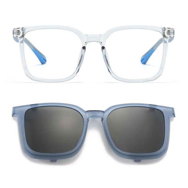 Clip per occhiali da sole per bambini, set di specchietti appesi, lenti polarizzate, occhiali anti-blu a doppio uso con protezione solare, luce piatta_voghion.com