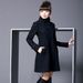 Cappotto da donna di media lunghezza in lana con giacca a vento a mantella doppiopetto con cappuccio_voghion.com