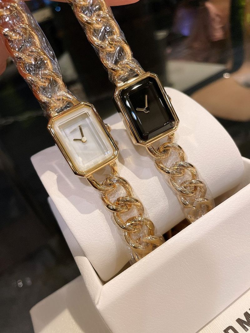 Relógio de quartzo em ouro rosa com pulseira de aço trançado Xiangjia, atacado_voghion.com