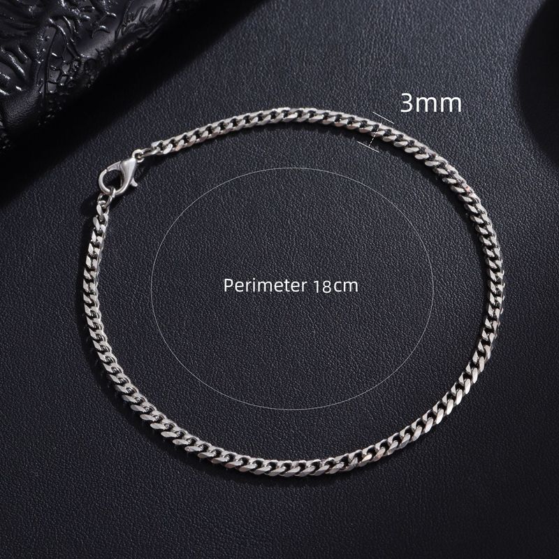 Titanstahl Nicht verblassende Herren Hip-Hop einfaches Armband kubanische Kette_voghion.com