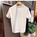 Ropa de hombre Camiseta de verano con letras tridimensionales Nueva camiseta de cuello redondo de corte entallado y manga corta sencilla_voghion.com