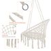 Hammock Chair Macrame Swing Max 330 Lbs Hanging Cotton Rope Hammock Swing Chair for Indoor and Outdoor_voghion.com