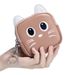 New Cute Cat Double Zipper Purse Genuine Leather Mini Coin Keychain Storage Niche Lipstick Bag_voghion.com