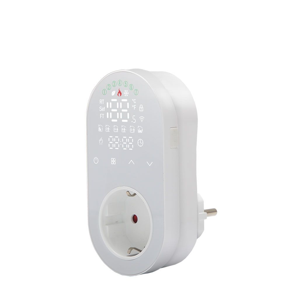 Tuya Smart WiFi Ψηφιακός Θερμοστάτης Θέρμανσης με Έλεγχο Θερμοκρασίας 16A, Πρίζα, Βύσμα, Εφαρμογή, Alexa, Google Home_voghion.com