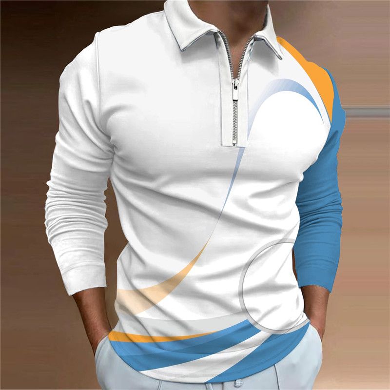 Hommes décontracté printemps et été à manches longues Polo hommes lettre K top rue golf vêtements pour hommes 2023_voghion.com