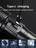 Newly High Power Rechargeable LED Flashlight Yellow White Tactical Torch Ultra Powerful Flashlight Long Range Outdoor Hand Lamp_voghion.com
