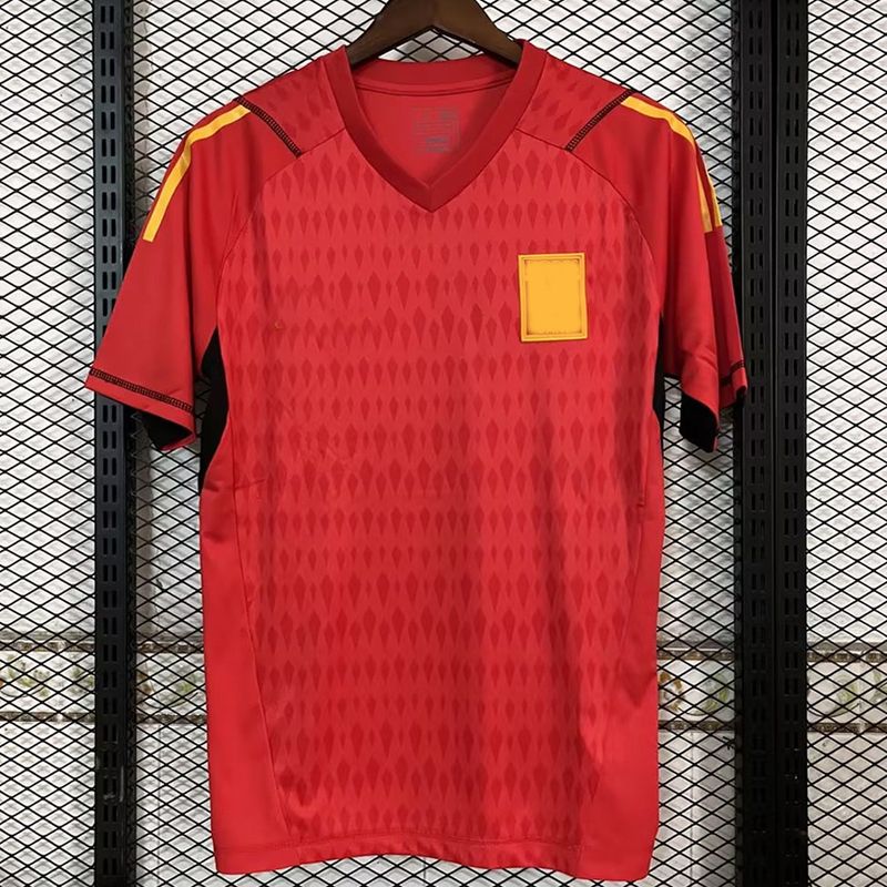 Camiseta de fútbol de manga corta para adultos, modelo 23-24, de portero de tigre, versión tailandesa, uniforme de juego rojo, pieza única_voghion.com